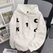 Unisex Hooded Sweatshirt With Letter Print – Oversized Streetwear Style, High Cotton Blend, S-4XL (White & Grey, Fleece-Lined & Lightweight Options)_viptrois.com