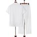 Men's Clothing Foreign Trade Men's Clothing White French Striped Short Sleeved Shirt Men's Casual Men's Button Down Suit Shirt Trousers_viptrois.com