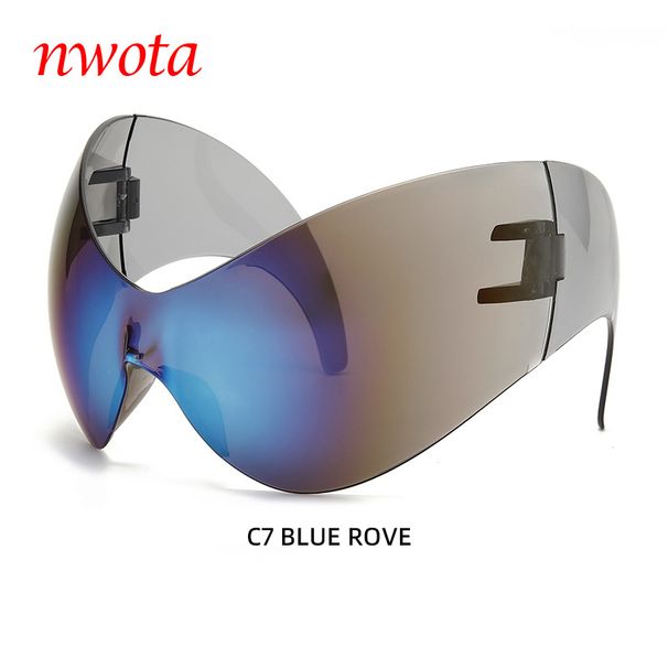 Large Frame Sports Sunglasses Personality One Piece Novel Cat Eye Alien Cycling Glasses_viptrois.com