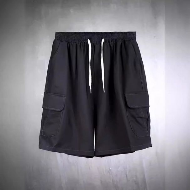 Men's Clothing New Solid Color Work Shorts With Multiple Pockets For Men In Summer Loose Straight Large Size Simple Casual Sports_viptrois.com