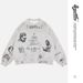 Autumn Winter New American Style Faded Vintage Terry Destroyed Crew Neck Sweatshirt For Men_viptrois.com