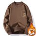 Men’s Double-Layer Fleece Sweatshirt – Retro Inspired Crewneck Pullover (Black/Green/Charcoal/Khaki, M-3XL)_viptrois.com