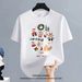 Breathable T-shirt (Eco Cotton) Black (Retro Festive Print & "Christmas Festive Collage" Accent) – Y2K Style For Festival Party_viptrois.com