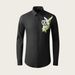 Men’s Slim-Fit Long-Sleeve Shirt With Handcrafted Beaded Bird & Floral Design – Breathable Cotton Blend, Wrinkle-Resistant (White/Black/Navy/Blue)_viptrois.com