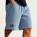 Men's Casual Sports Shorts Summer Waffle Cotton Polyester Middle-Aged And Young Style Black Blue Mid-Waist Drawstring Pants_viptrois.com