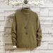 Men's High Neck Knit Sweater – Warm Winter Pullover With Slim Fit (Black/White/Grey/Army Green/Brown, M-3XL)_viptrois.com