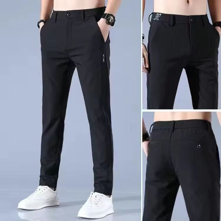 Men's Clothing Fashion Pants Spring Trend Men's Solid Color New Casual Outer Wear_viptrois.com