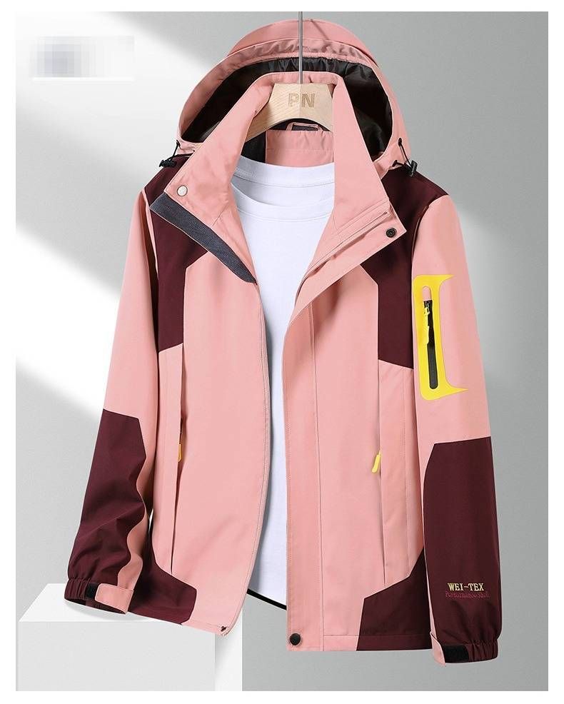 Unisex Mountain Couple Windbreaker – Waterproof & Windproof Hiking Jacket With Hood, Breathable Outdoor Sport Coat For Men & Women_viptrois.com
