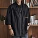 CT Work Shirt Spring Autumn Large Size Loose Trendy Casual Top Solid Color Cardigan Turn-down Collar Jacket Men_viptrois.com