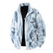 Men's Clothing Lambswool Jacket Winter Loose Tie Dye Warm Winter Cotton Padded Coat Plus Velvet Thickened Cotton Coat Ins Trendy Brand Cotton Padded_viptrois.com