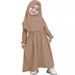 Kids’Clothing Girls Spring And Autumn Style Solid Color Long Sleeve Dress Long Skirt + Headscarf Two Piece Children's Clothing Skirt Ins_viptrois.com