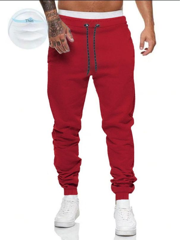Men's Fleece-Lined Jogger Pants – Winter Warm Polyester Trousers With Drawstring Waist (XS–XXL, Moisture-Wicking, Anti-Pilling)_viptrois.com