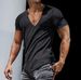 2025 Summer New V-neck T-shirt Casual And Fashionable Men's Clothing_viptrois.com