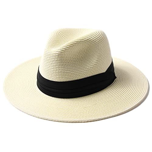 Unisex Panama Wide Brim Sun For Men And Women Beach UV Protection Summer Adjustable Straw Hat_viptrois.com