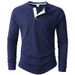 Men's Performance Henley T-Shirt – Moisture-Wicking Polyester, Breathable Long Sleeve, Athletic & Casual Fit – S-XXXL_viptrois.com