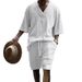 Men's Clothing Casual Trousers V Neck Versatile Jacquard Sweater Men's Autumn Suit_viptrois.com