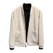 Men's Coat Simple Stand Collar Sweater Jacket Autumn And Winter New Texture Splicing Solid Color Trendy Brand Tops Men's Clothing_viptrois.com
