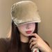 Solid Color Washed Vintage Forward Cap For Women, Spring And Summer, Face Slimming Beret, Large Head Circumference,_viptrois.com