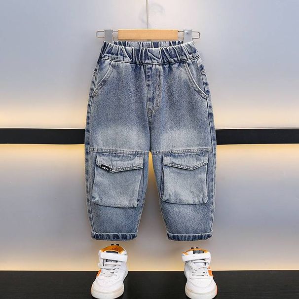 A8006 Blue Princess Pants Basic Style New Children's Miscellaneous European And American Jeans_viptrois.com