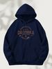 Men's Autumn And Winter Casual Fashion Loose Hooded Sweatshirt California Classic Letter Print Warm Long Sleeved Pullover_viptrois.com