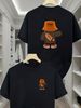 100% Pure Cotton Men's Summer Fashion Short Sleeved Cute Backpack Bear Pattern Printed Casual Slim Fit Versatile T-shirt Top_viptrois.com