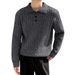 Classic Cable-Knit Polo Sweater – Business Casual Men's Knitwear – Old Money Style & Breathable Polyester_viptrois.com