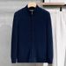 American Style Brand New Autumn Winter Cardigan Solid Color Korean Version Zipper Outerwear Knitted Sweater Casual Men's_viptrois.com