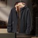 Men's Heavyweight Fleece Jacket – Sherpa-Lined Zip-Up Hoodie For Winter (Black, Army Green, Caramel, Navy Blue)_viptrois.com