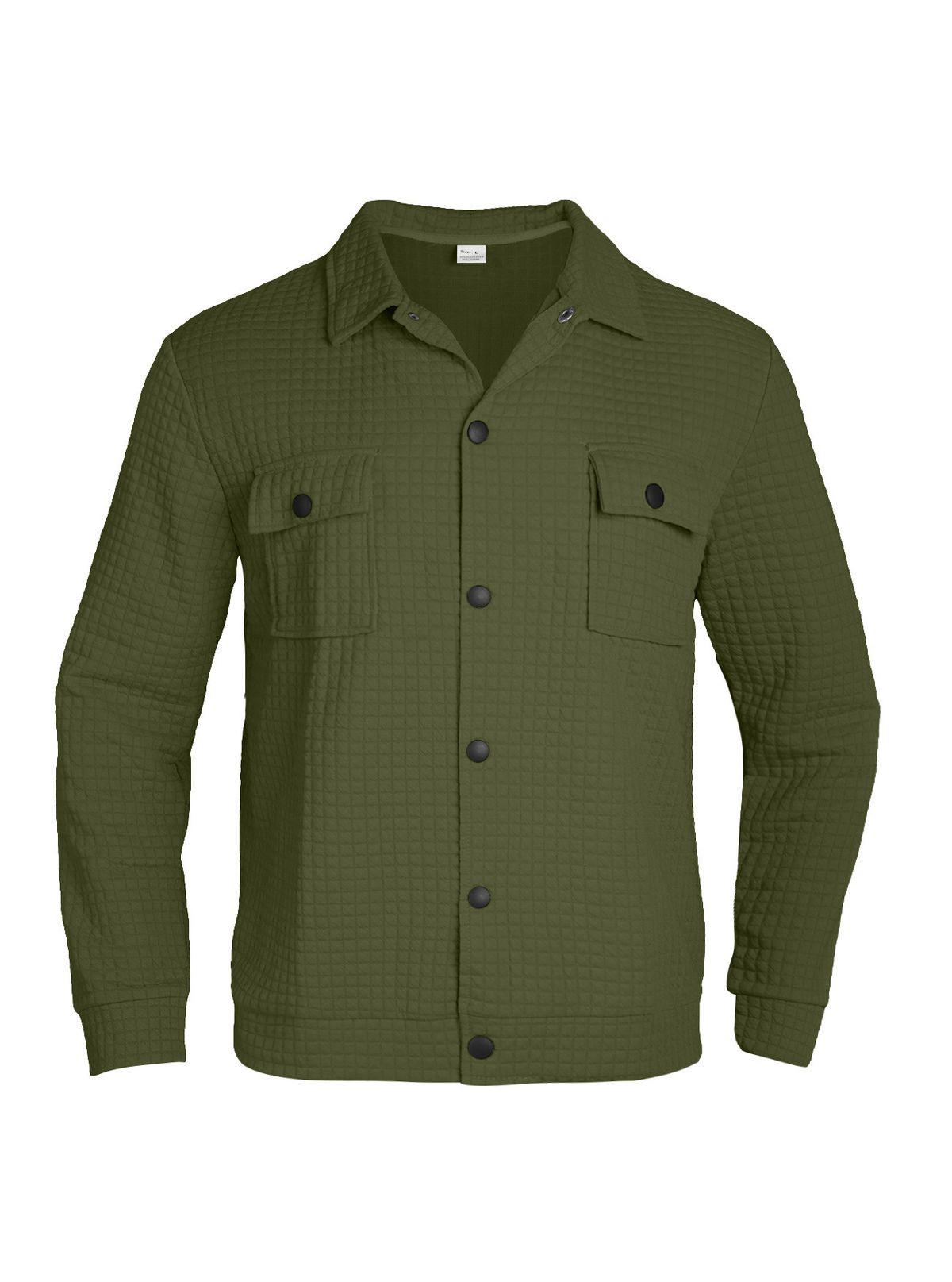 Men's Clothing European And American New Commuter Jacket Foreign Trade Spring And Autumn Leisure Jacquard Small Square Loose Knitted Work Shirt Men_viptrois.com