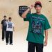 Pure Cotton American High Street Direct-printed Short-sleeve For Men, Loose Fit Half-sleeve T-shirt_viptrois.com