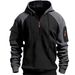 Men's Sweatshirt Autumn And Winter Zipper Hoodie Arm Pocket Top Suitable For Daily Leisure Sports_viptrois.com