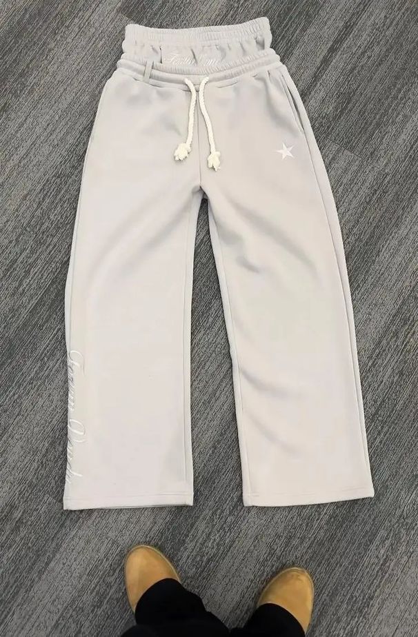 Men's Clothing Casual Simple Couple Fashion Creative Double Waist Folding Sweatpants_viptrois.com