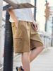 Men's Summer Washed Cotton Cargo Shorts Casual Loose Five Point Breathable Pure Cotton Pants_viptrois.com