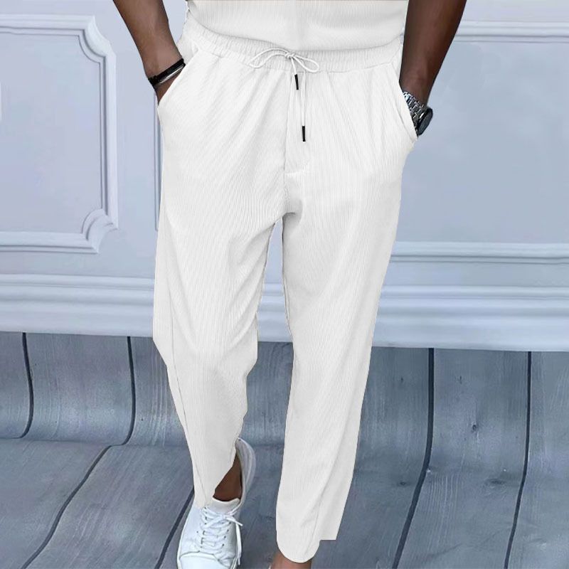 Men's Loose Straight Corduroy Casual Trousers Spring Summer Oversized Men's Bottoms_viptrois.com