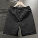Men's Trendy White Light Luxury Jacquard Drawstring Shorts Casual Five Point Beach Wear Non-Stretch Polyester_viptrois.com