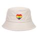 Women's Bucket Hats New Rainbow Heart Embroidered Fisherman Hat New Love Sunshade Sun Protection Bucket Hat Ladies Leisure_viptrois.com