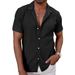 Men's Clothing Cool Shirt Casual Knitted Sweater Hollow Breathable Short Sleeved Lapel Fashionable Shirts_viptrois.com