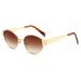 Elliptical Small Round Metallic Fashion Sunglasses For Men And Women_viptrois.com
