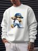Men's Loose Casual Fashionable Cool Bear Pattern Printed Round Neck Long Sleeved Sweatshirt For Autumn And Winter_viptrois.com