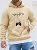 Men's Autumn And Winter Casual Fashionable Loose Hooded Sweatshirt Gamepad Print Warm Long Sleeved Pullover_viptrois.com