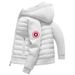 Men's Lightweight Quilted Hooded Jacket With Solid Color And Striped Design, Slim Fit, Casual Everyday Winter Outerwear._viptrois.com