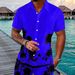 Men's Allover Print Shirt & Shorts Set, Lightweight Modal Blend Casual Outfit, Short Sleeve Shirt With Matching Shorts For Vacation And Street Style_viptrois.com