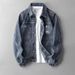 Men's Clothing Spring And Autumn Men's Casual Lapel Standard Straight Denim Jacket Men's Coat Trendy Simple Fashion Handsome Denim Clothes_viptrois.com