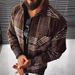 Men's Clothing Digital Print Loose Jacket Coat 3D Geometric Print Loose Fit Jacket - Stylish Open Front Coat With Digital Printing For Casual Wear_viptrois.com