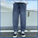 Loose Fit Jeans For Men - Star Print Washed Denim Pants With Dropped Crotch & Tapered Leg (Blue/Black, M-4xl)_viptrois.com