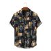 Men's Clothing Fashion Print Hawaiian Short Sleeve Lapel Cardigan_viptrois.com