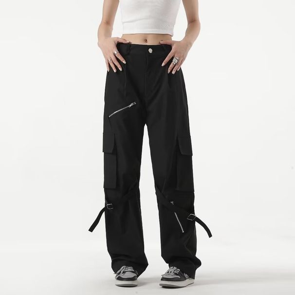 Loom European And American High Street Hip Hop Long Ins Trendy Vibe Streetwear Tie Cargo Pants Cool Men's Style_viptrois.com