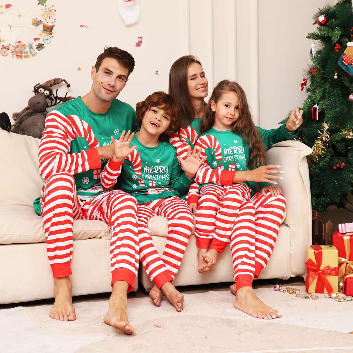 Christmas parent-child outfit Deer Christmas parent-child outfit printed homestays pajamas_viptrois.com