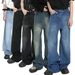 Men's Clothing Autumn Style American Retro Washed Pattern Simple Straight Tube Drape Mopping Casual Jeans_viptrois.com
