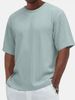 2025 European And American Men's New Casual Round Neck Short Sleeved Men's T-shirt Fashionable And Versatile Texture T-shirt Top_viptrois.com